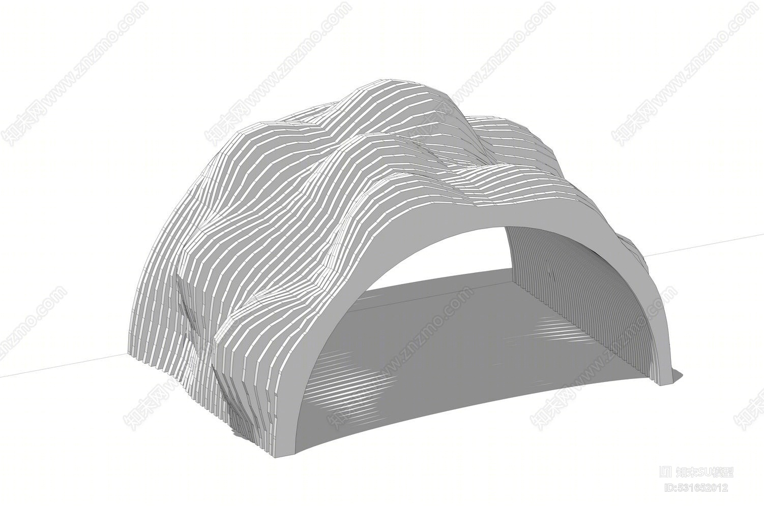 异形膜亭SU模型下载【ID:531652012】