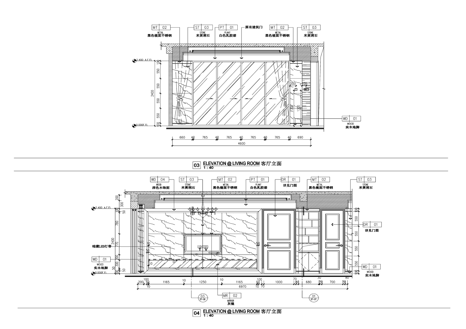 现代简约风格家装-3室2厅2卫cad施工图下载【ID:532105592】