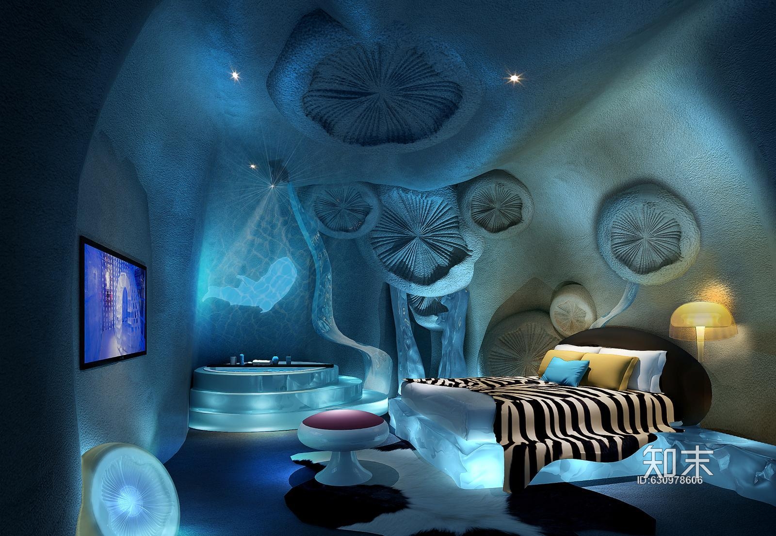 [酒店空间]--广州青蓝莓主题酒店施工图下载【id:630978606】