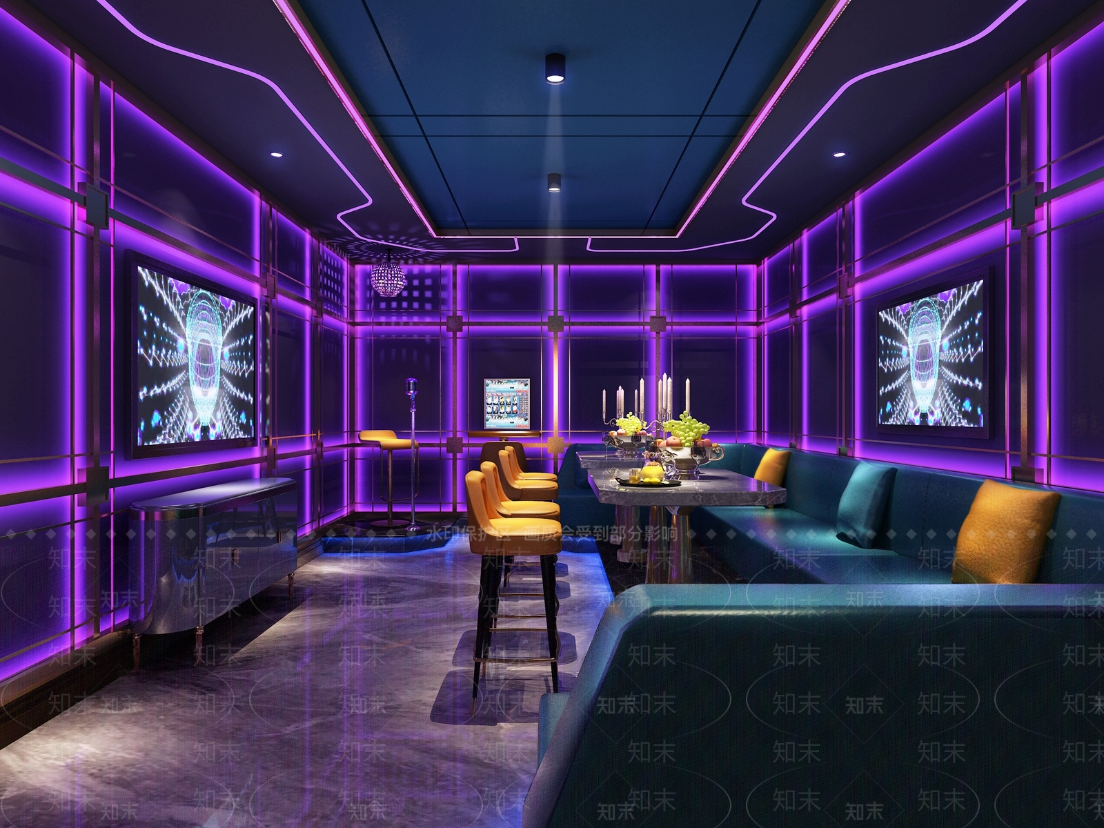 现代KTV房间3D模型下载【ID:733212068】