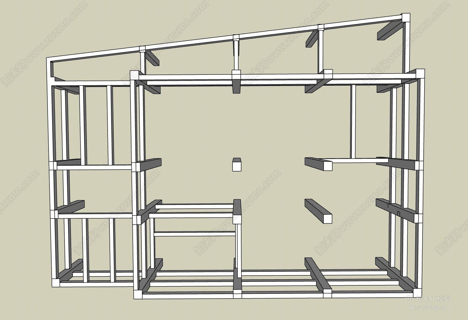 初中科技馆框架结构SU模型下载【ID:828738212】