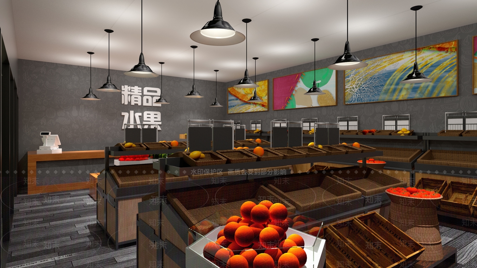 现代水果店SU模型下载【ID:832879331】