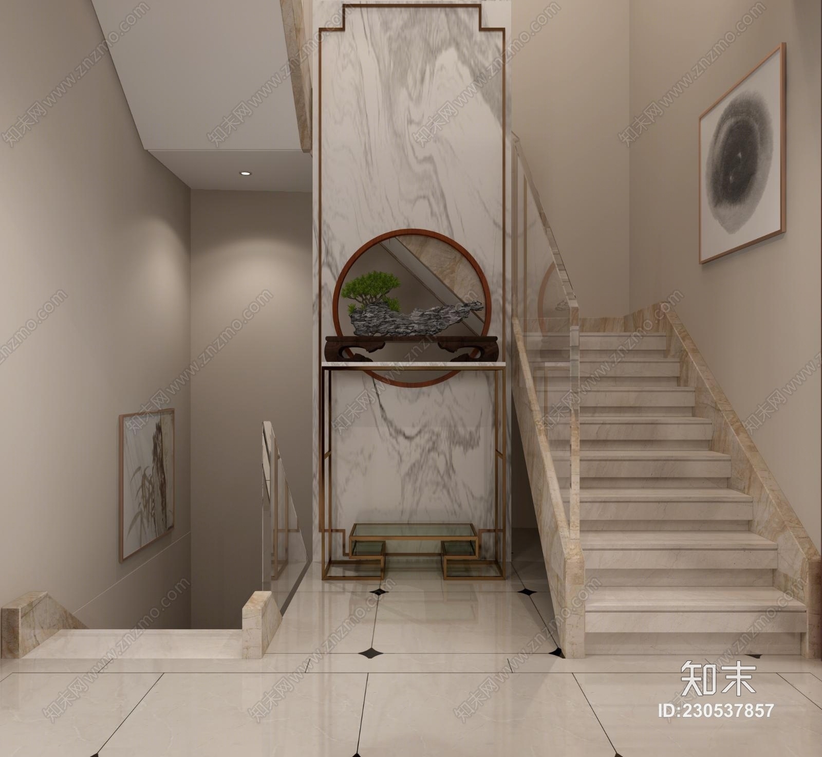 中式过道背景3D模型下载【ID:230537857】