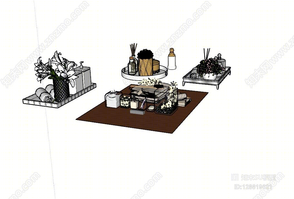 卫生间洗漱用品合集SU模型下载【ID:128819621】