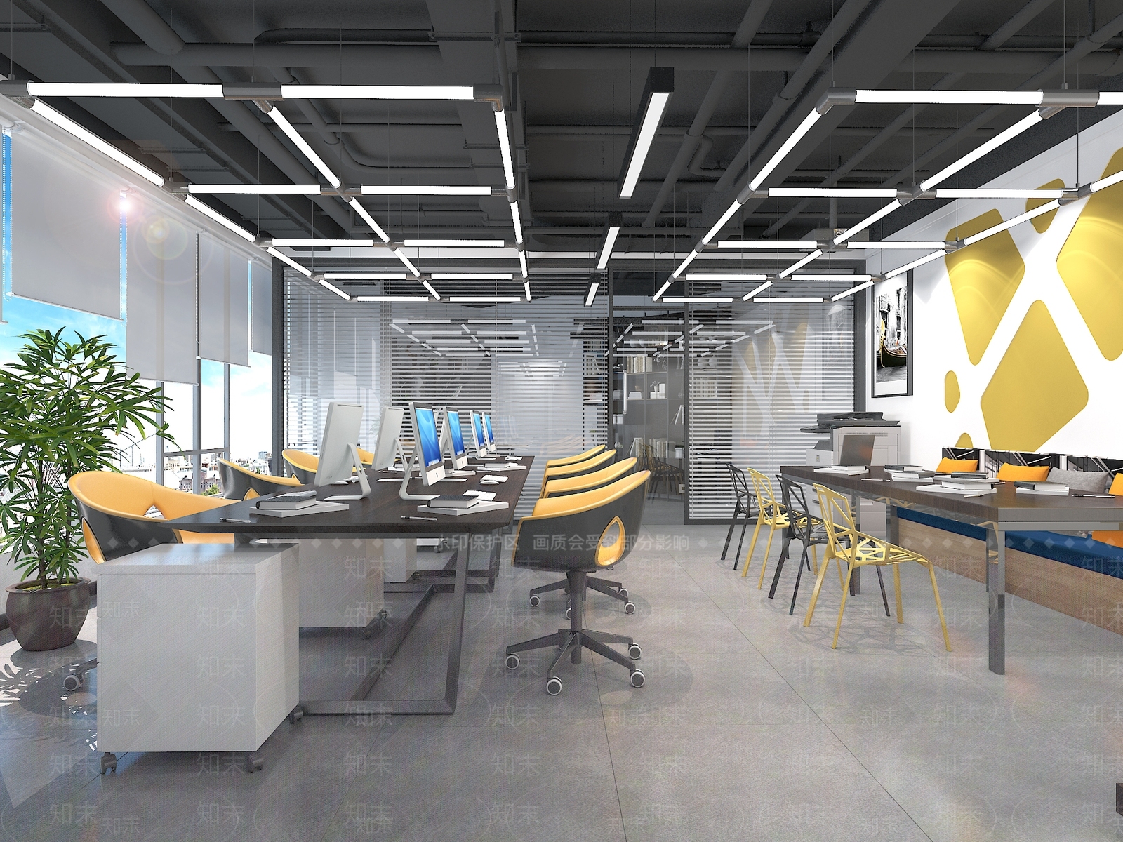 现代科技公司办公区3D模型下载【ID:532885952】