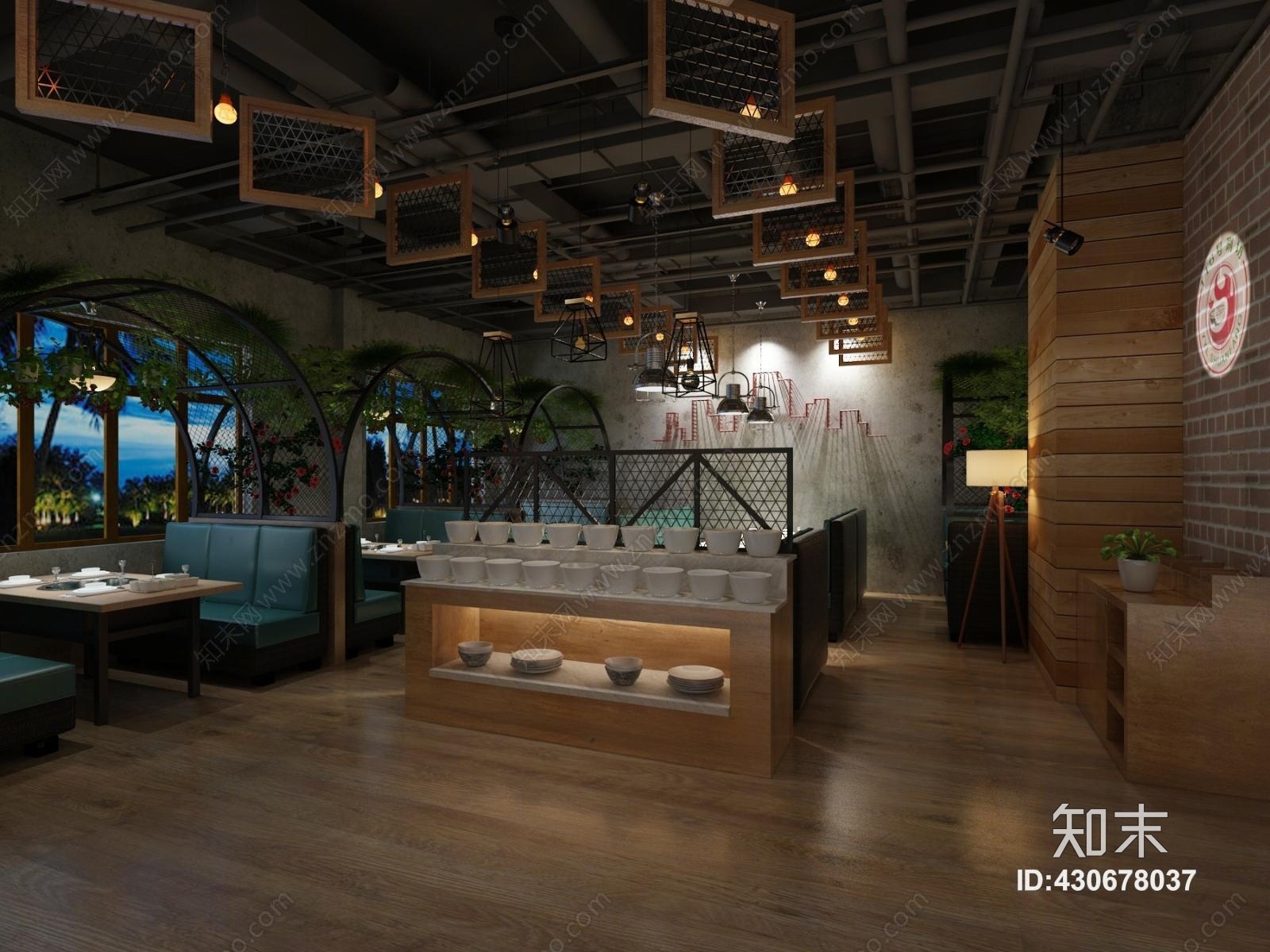 工业风音乐餐厅3D模型下载【ID:430678037】