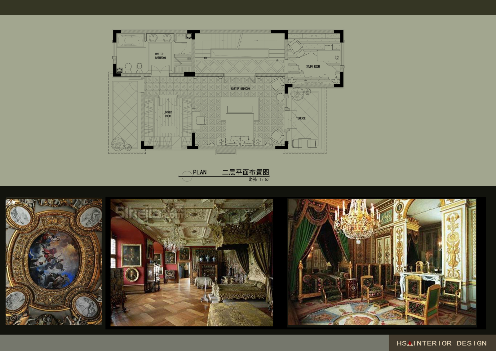 [欧式风格]川正香堤法式风格样板间施工图+方案cad施工图下载【ID:530993413】