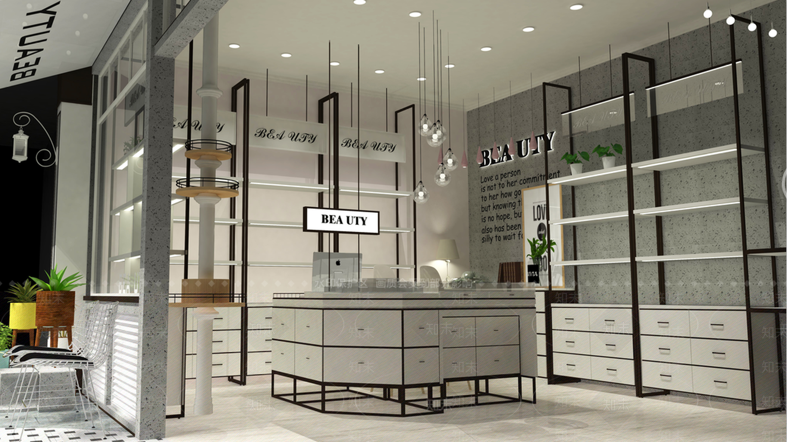 北欧化妆品店铺SU模型下载【ID:933042995】