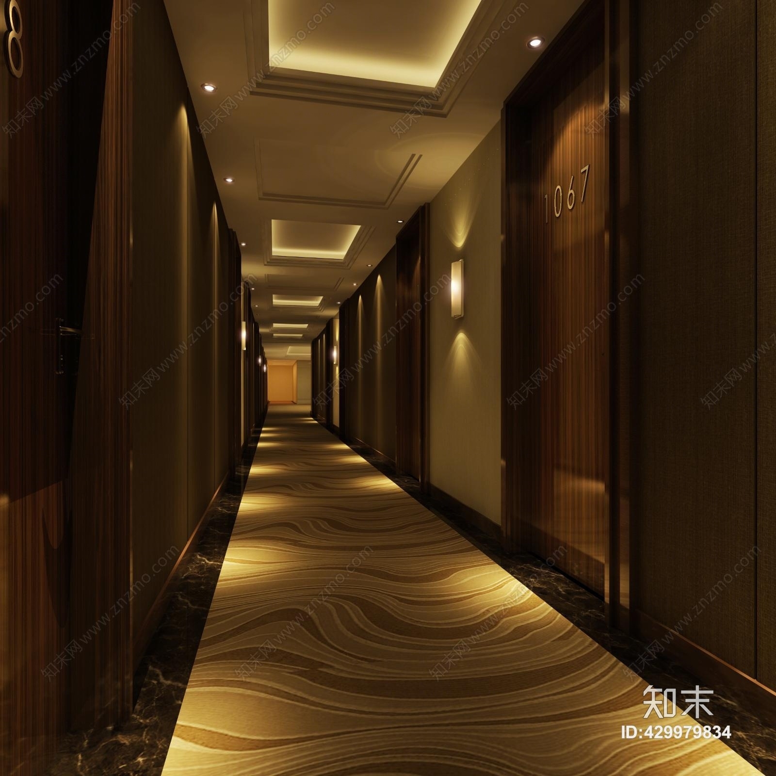 公司玄关过道壁灯3D模型下载【ID:429979834】