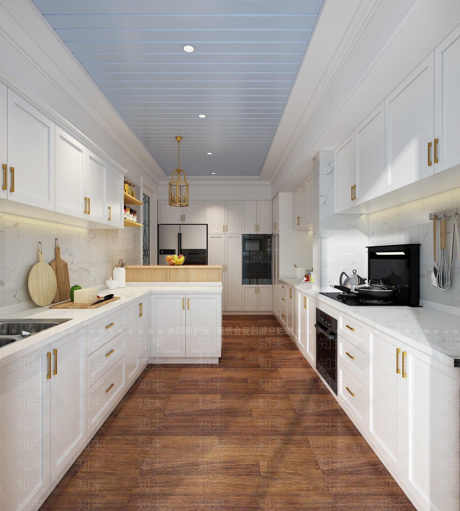 美式厨房模型3D模型下载【ID:534684284】