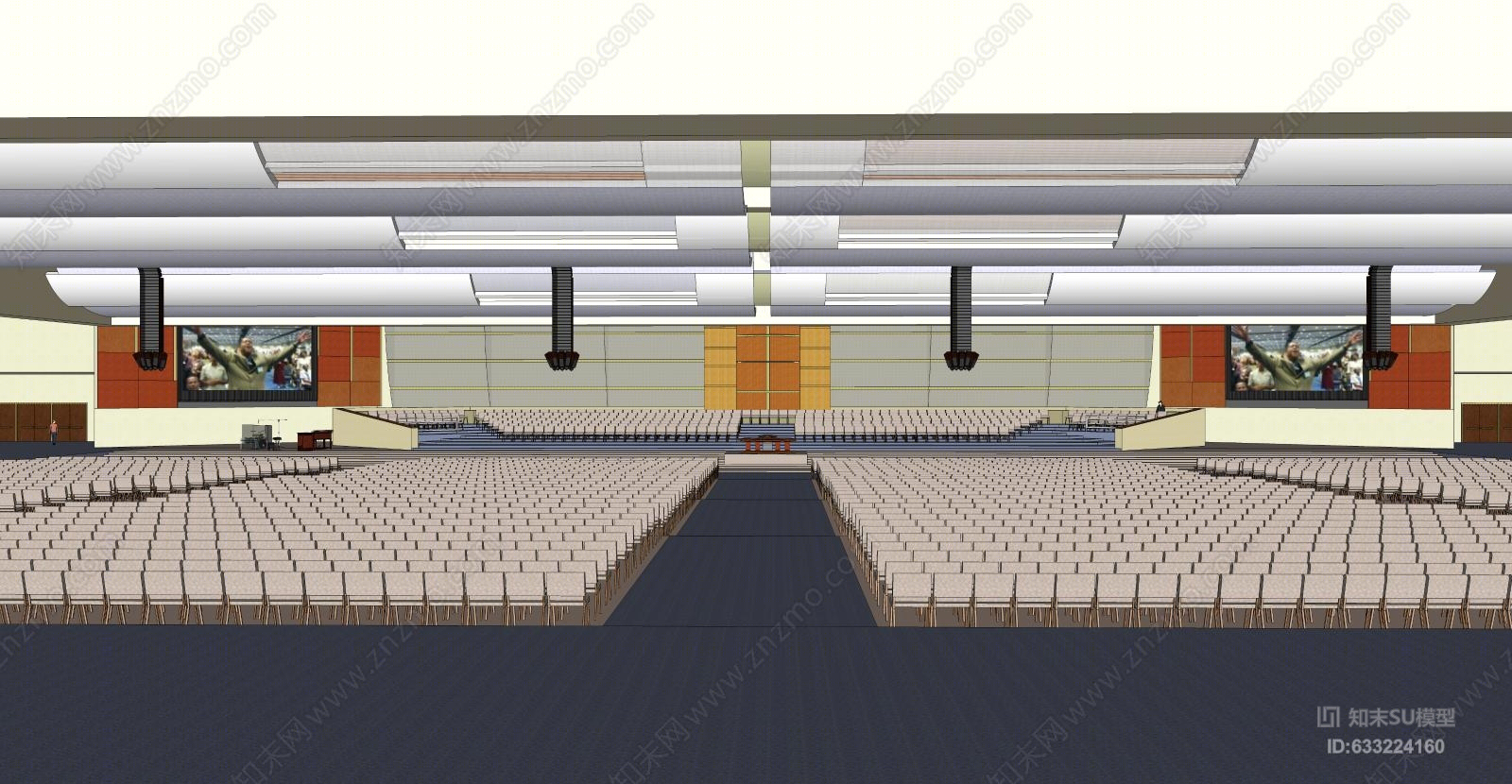 演讲厅装饰设计SU模型下载【ID:633224160】