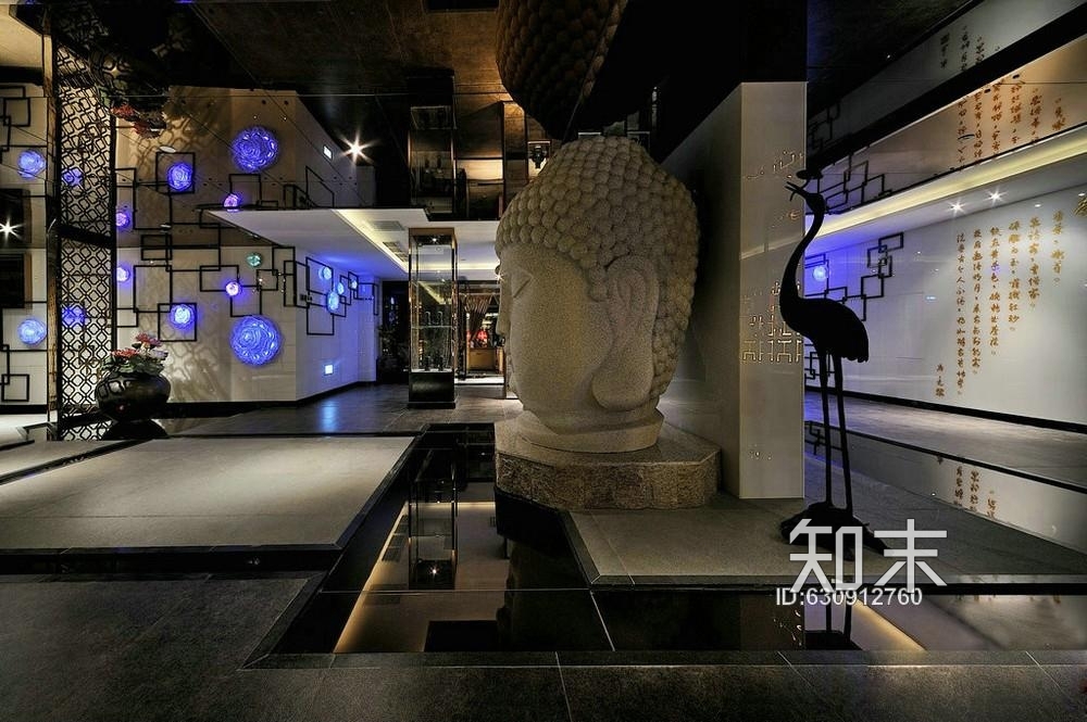 [餐饮空间]--中式禅意风格铭豪茶式会所施工图+效果图施工图下载【ID:630912760】