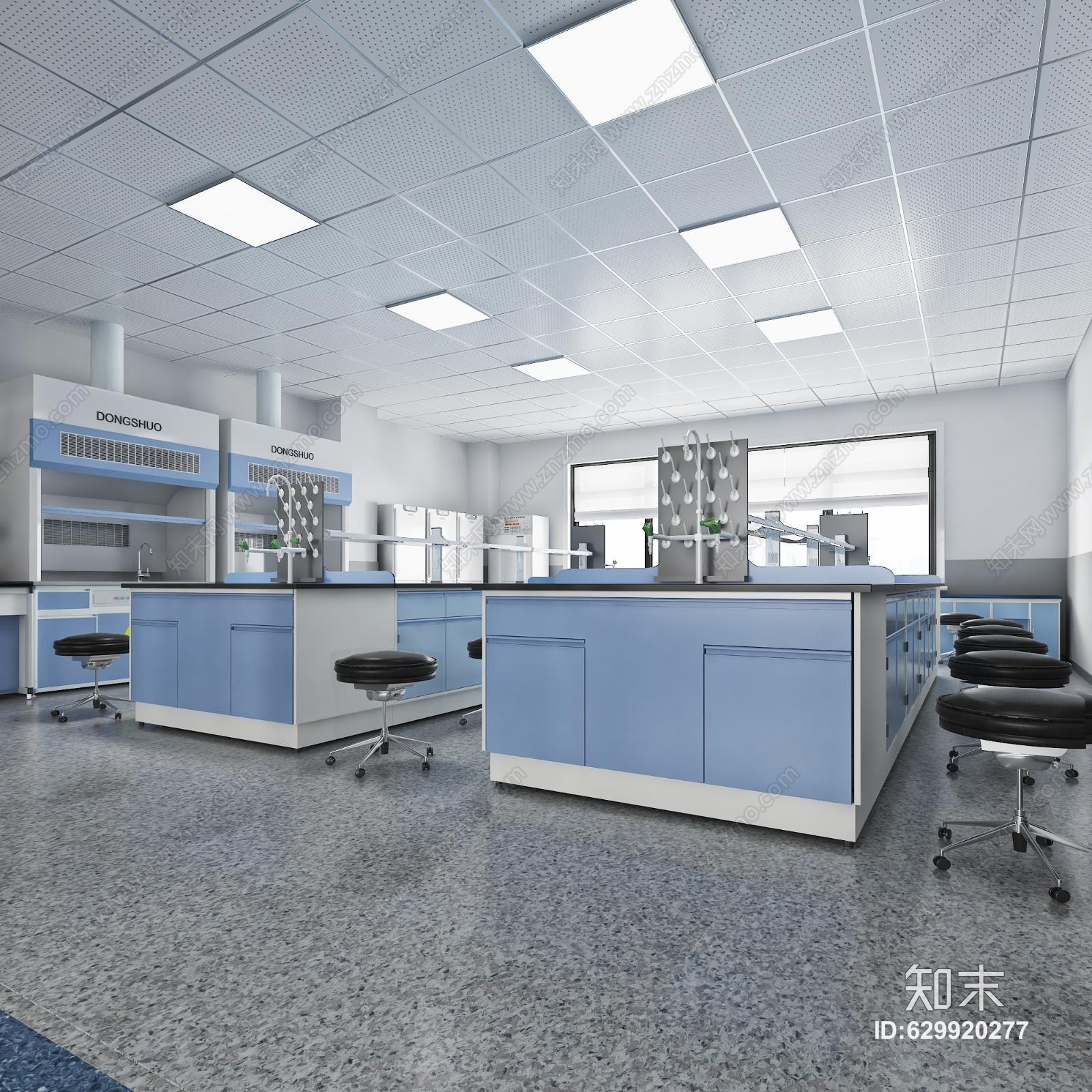 现代实验室以及走廊3D模型下载【ID:629920277】
