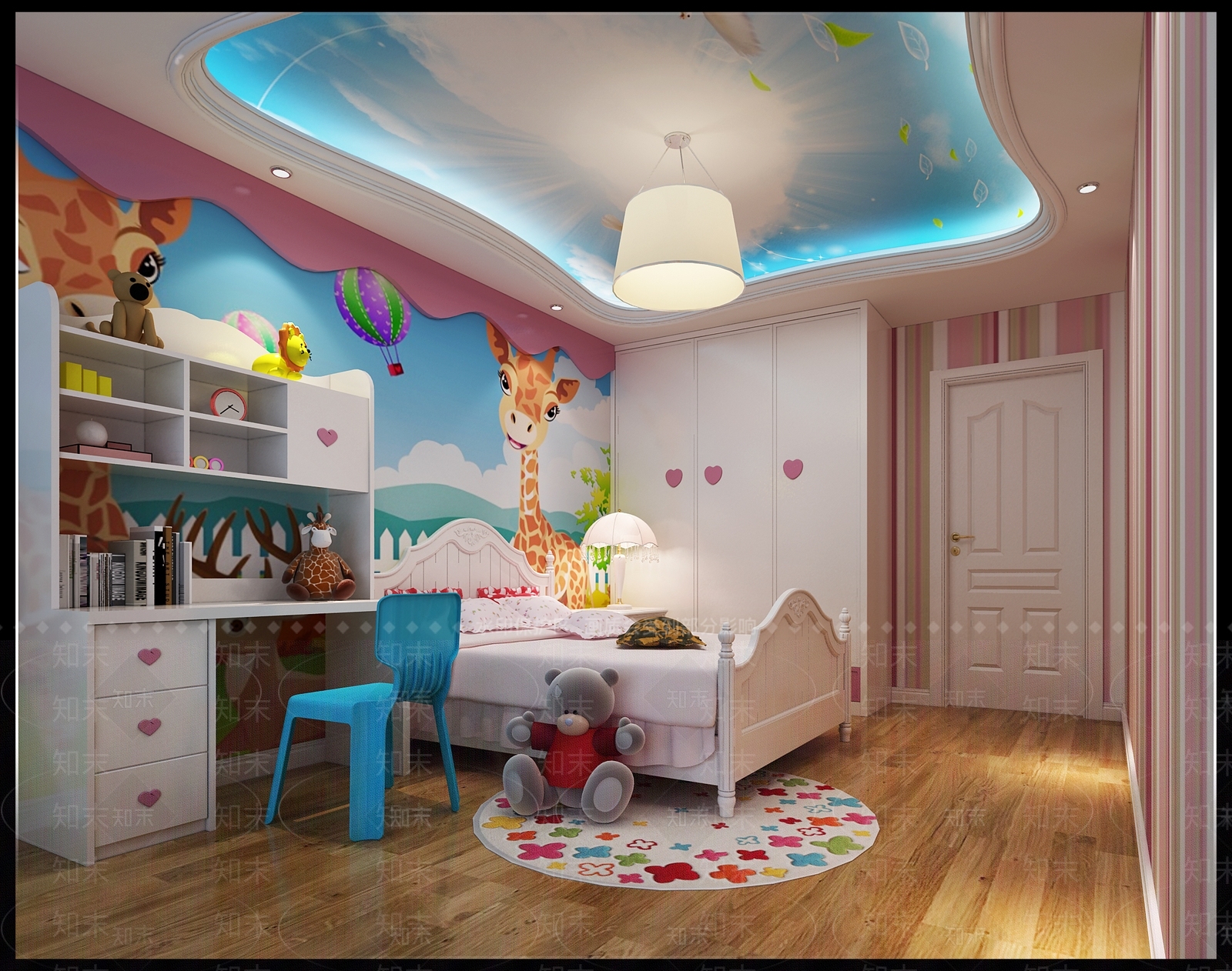 其它儿童房书桌床3D模型下载【ID:432237515】