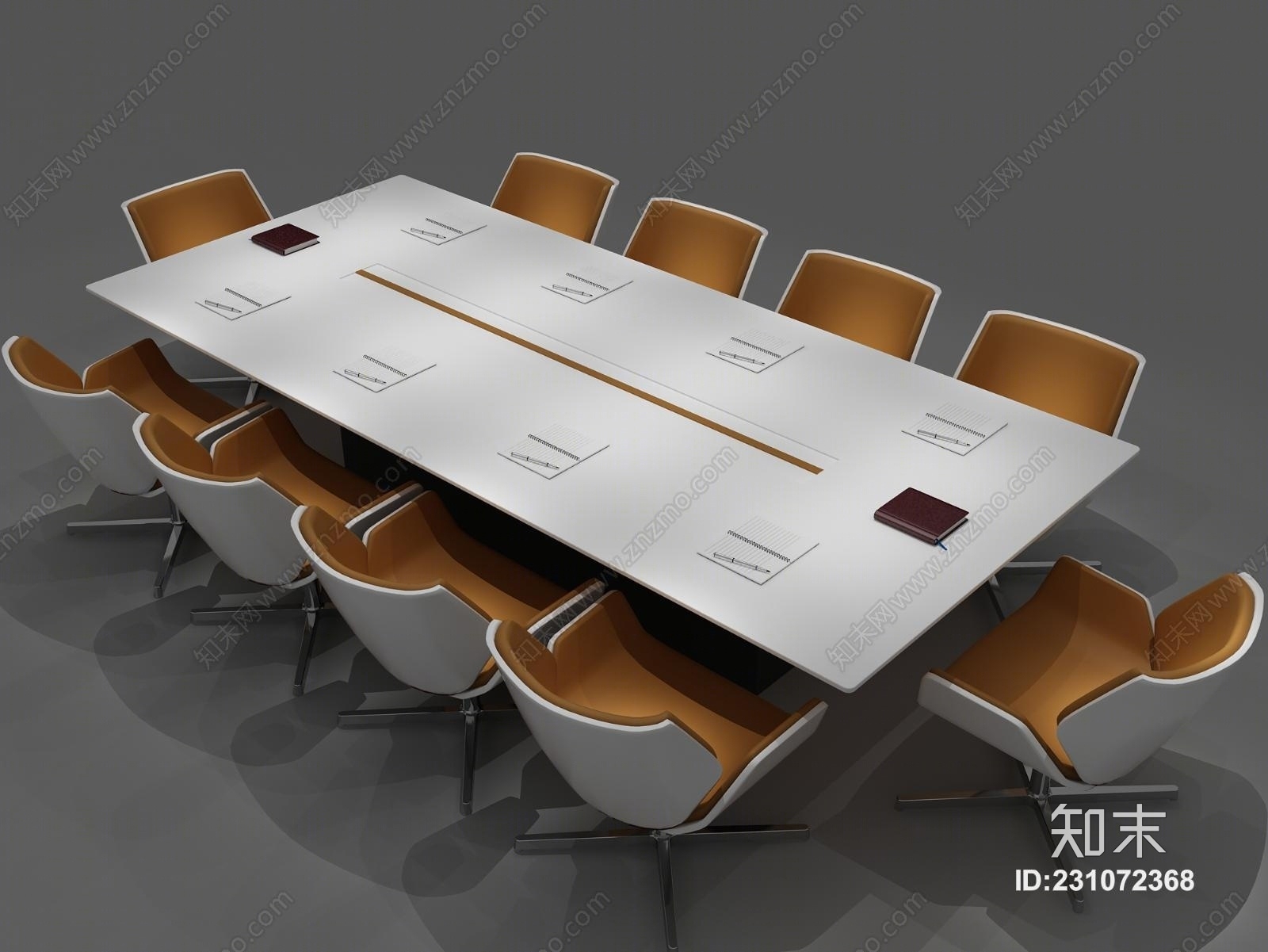 现代会议桌3D模型下载【ID:231072368】_知末3d模型网