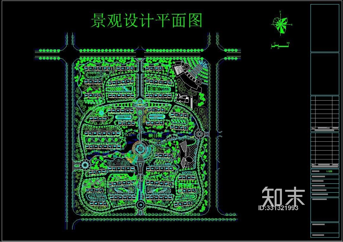 小區園林景觀設計平面規劃圖施工圖下載