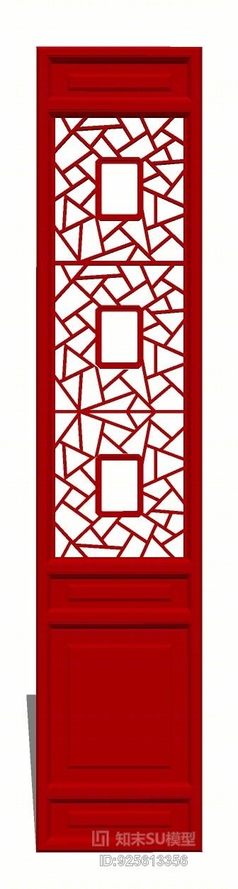 中式风格屏风、雕花窗SU模型下载【ID:925613356】