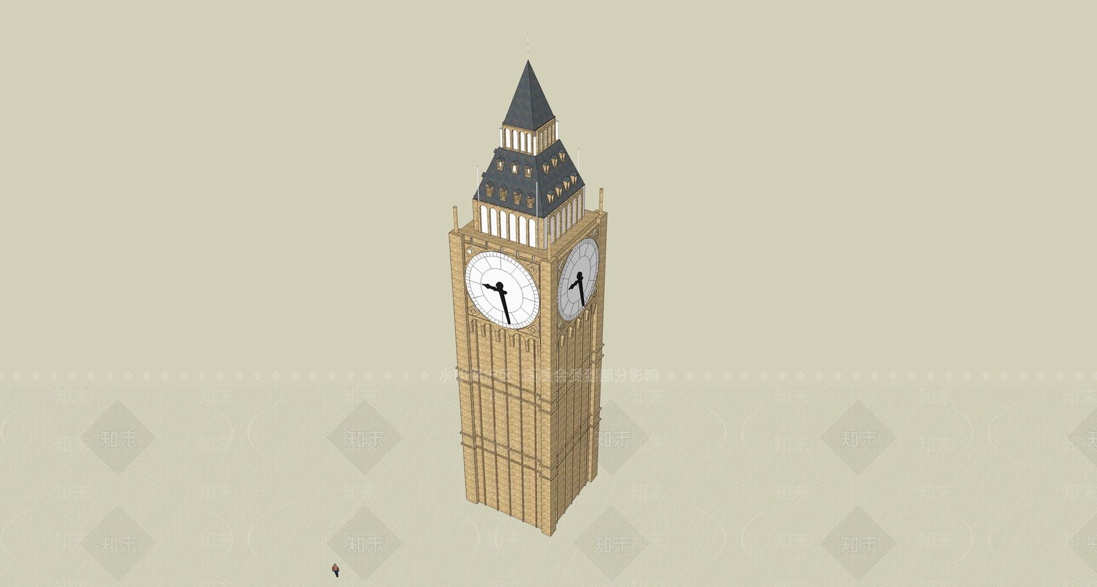 大本钟建筑设计SU模型下载【ID:832928495】