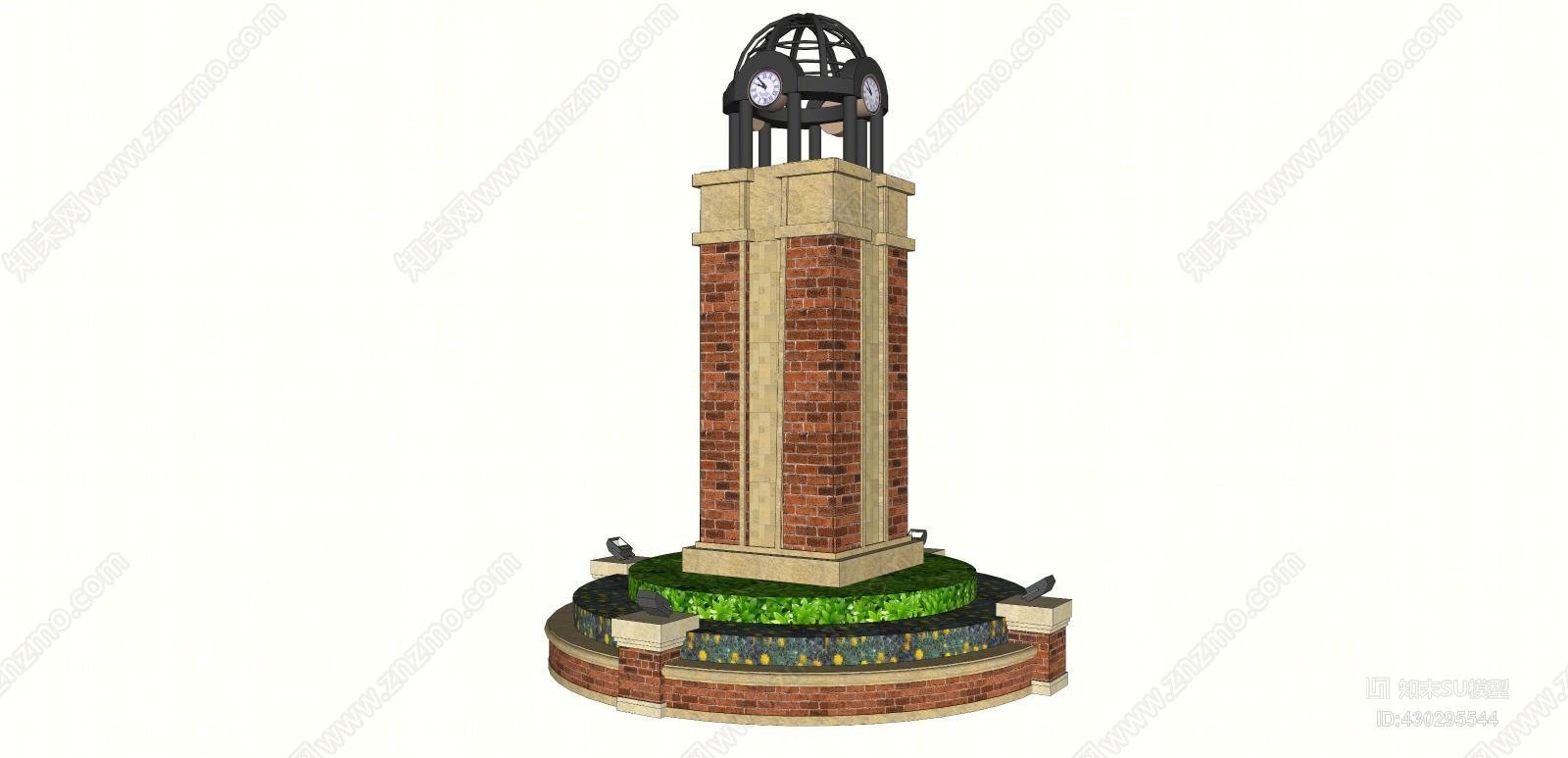 欧式结构钟楼模型3d模型下载【id:430295544】