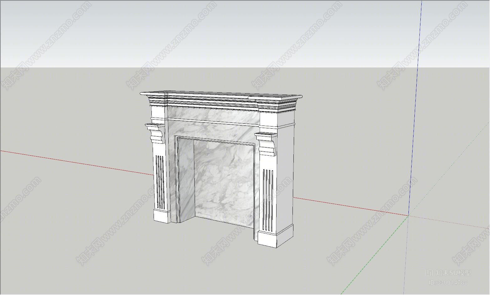 大理石罗马柱SU模型下载【ID:330014788】