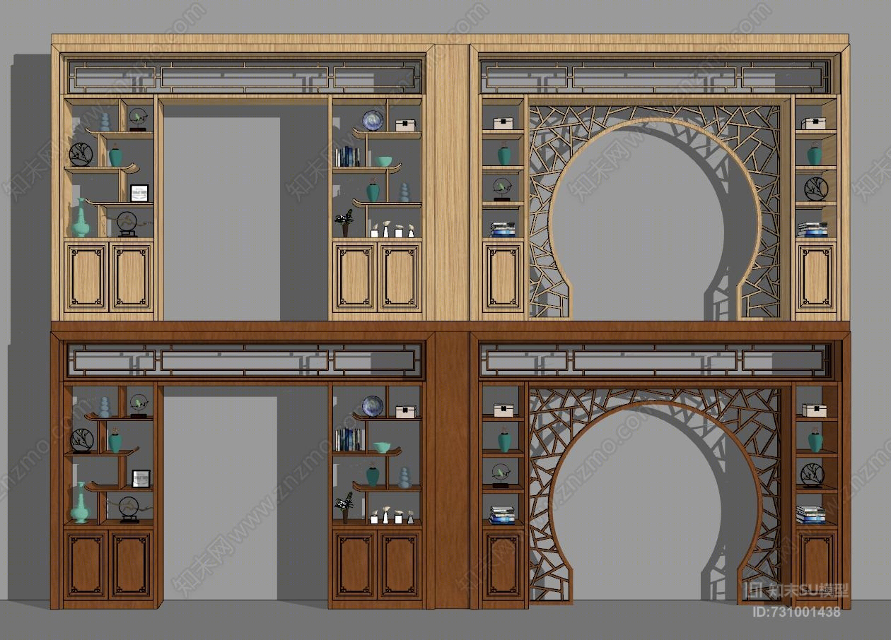 中式博古架SU模型下载【ID:731001438】