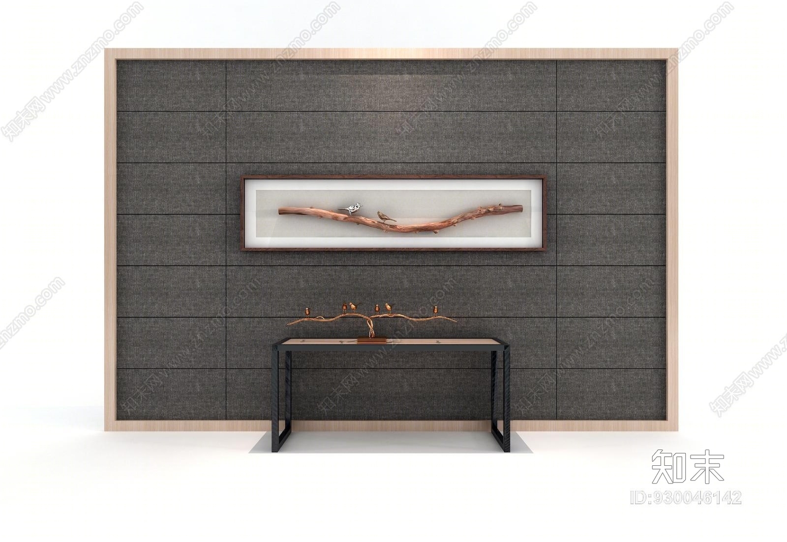 现代雕塑鸟端景条案画3D模型下载【ID:930046142】