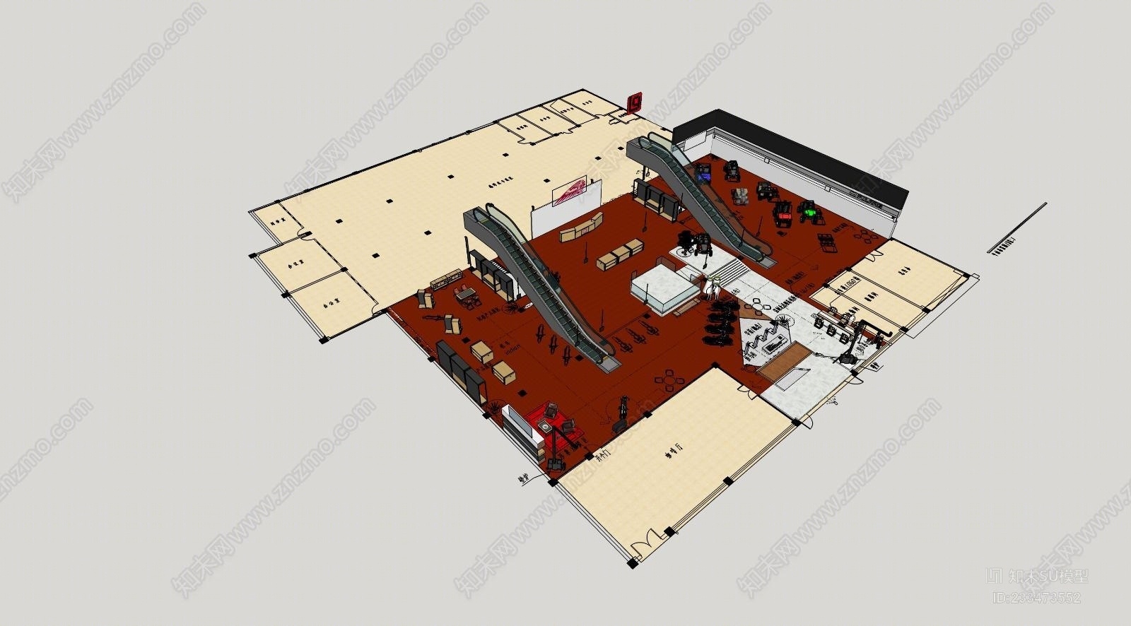 现代印第安摩托车展厅SU模型下载【ID:233473552】