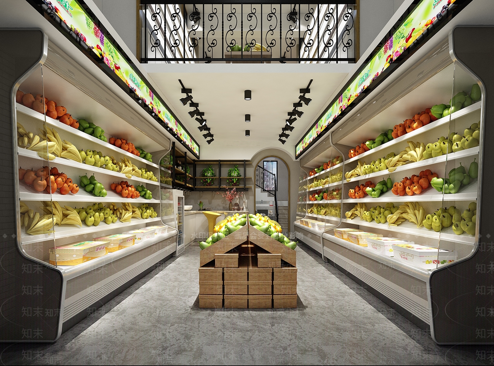 现代超市水果店3D模型下载【ID:634788329】