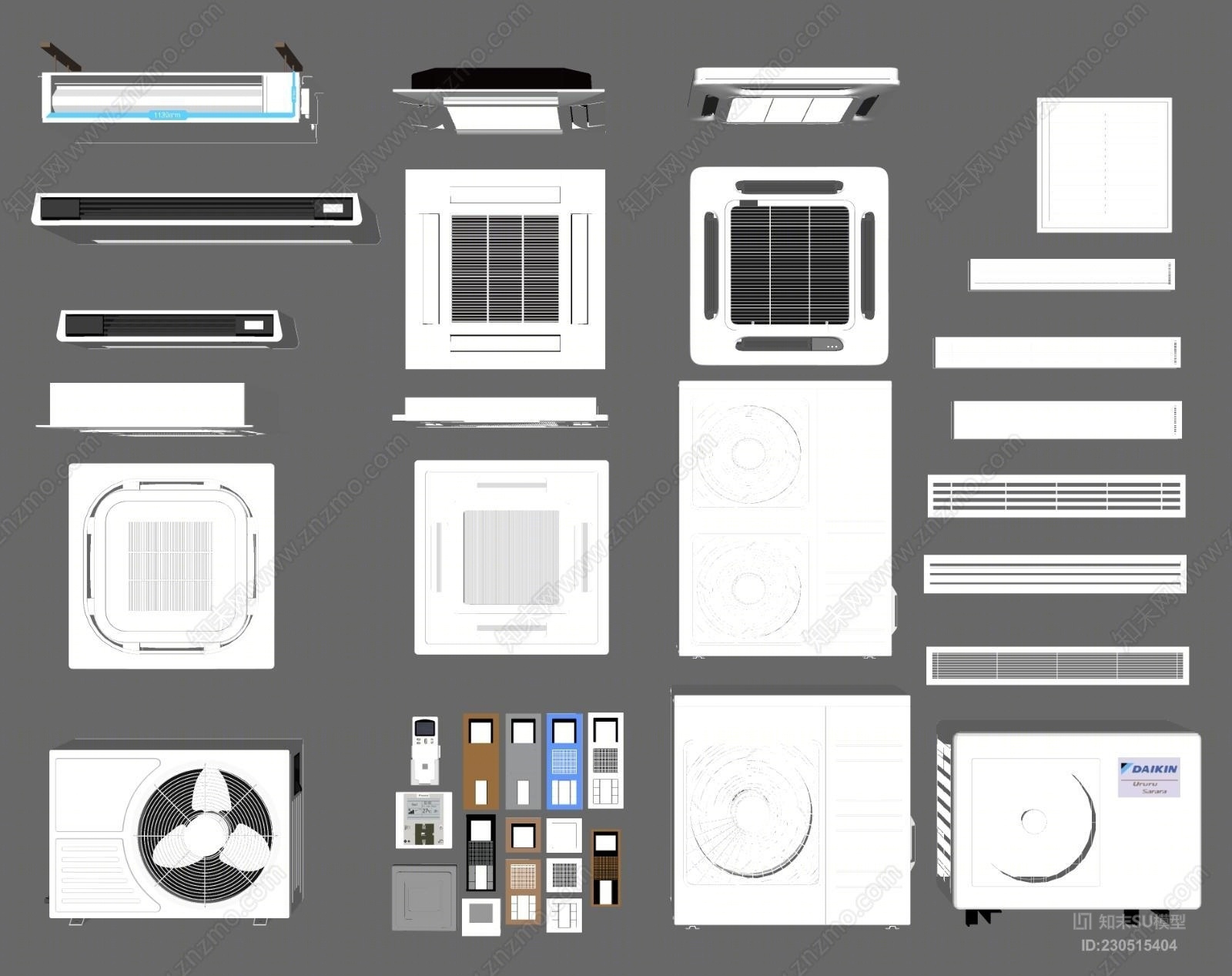 现代空调风口主机SU模型下载【ID:230515404】