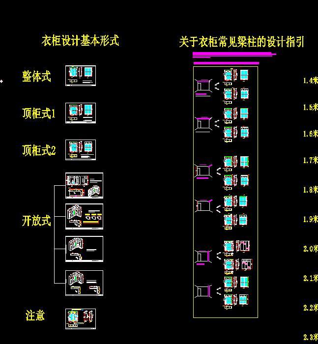 衣柜标准单元格及画图模板CAD图库施工图下载【ID:931320614】