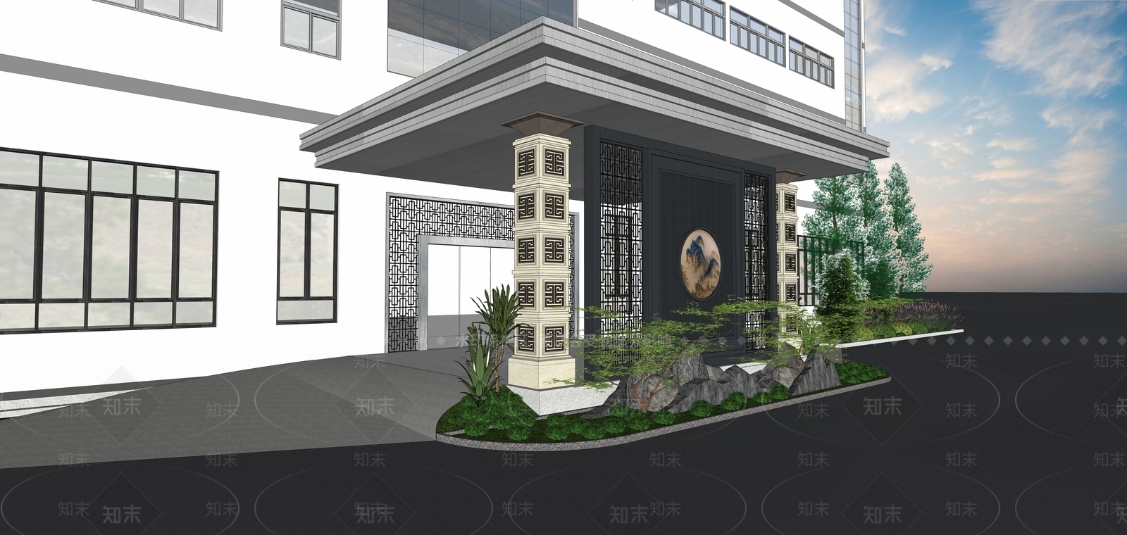 门头SU模型精品下载_SketchUp模型_知末网