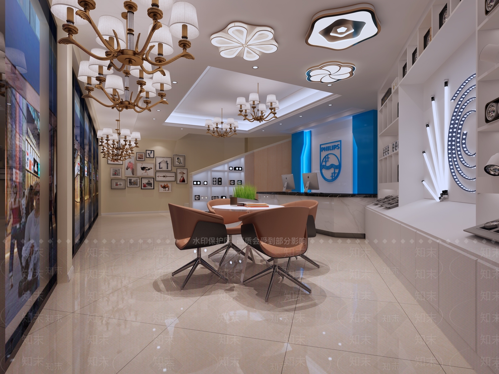 现代灯具店3D模型下载【ID:734171122】