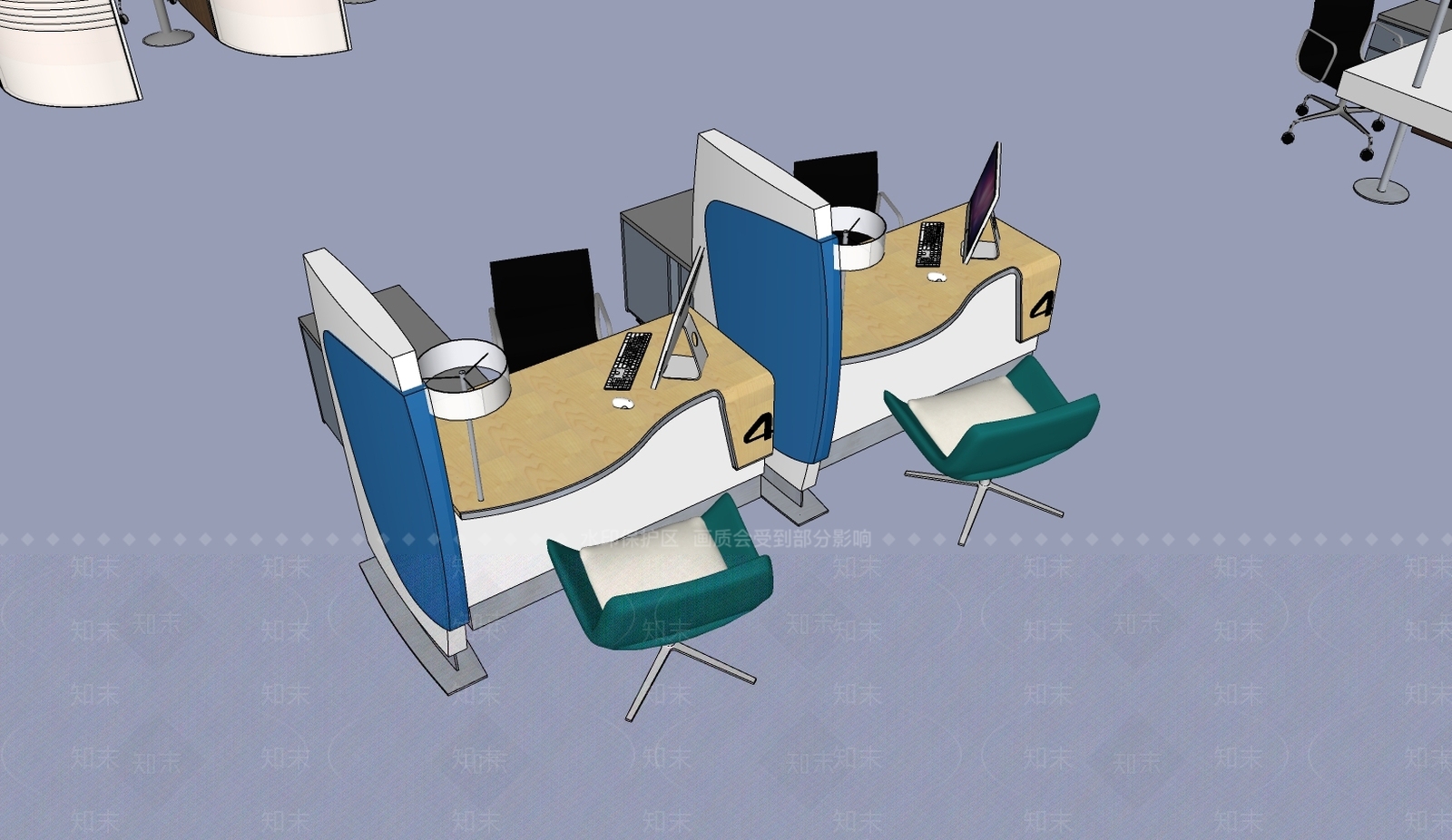 现代银行柜台SU模型下载【ID:133263622】