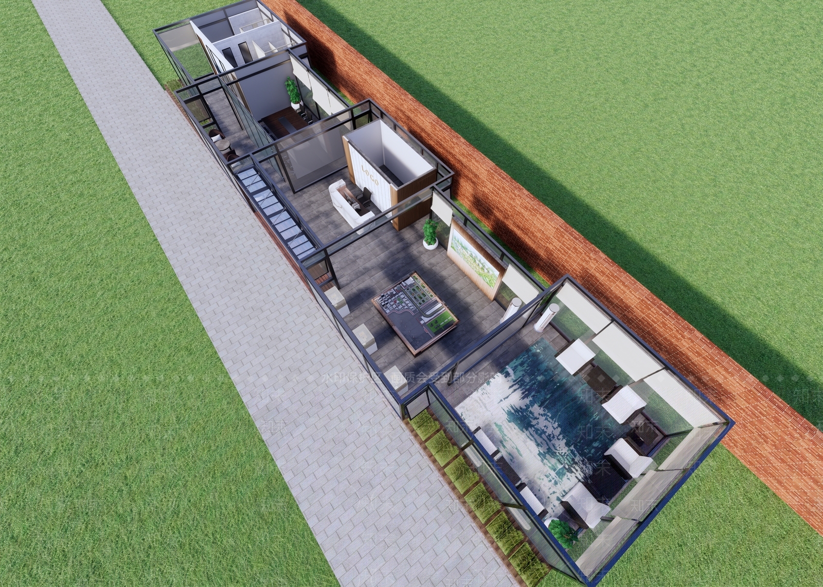 阳光房设计SU模型下载【ID:232566968】