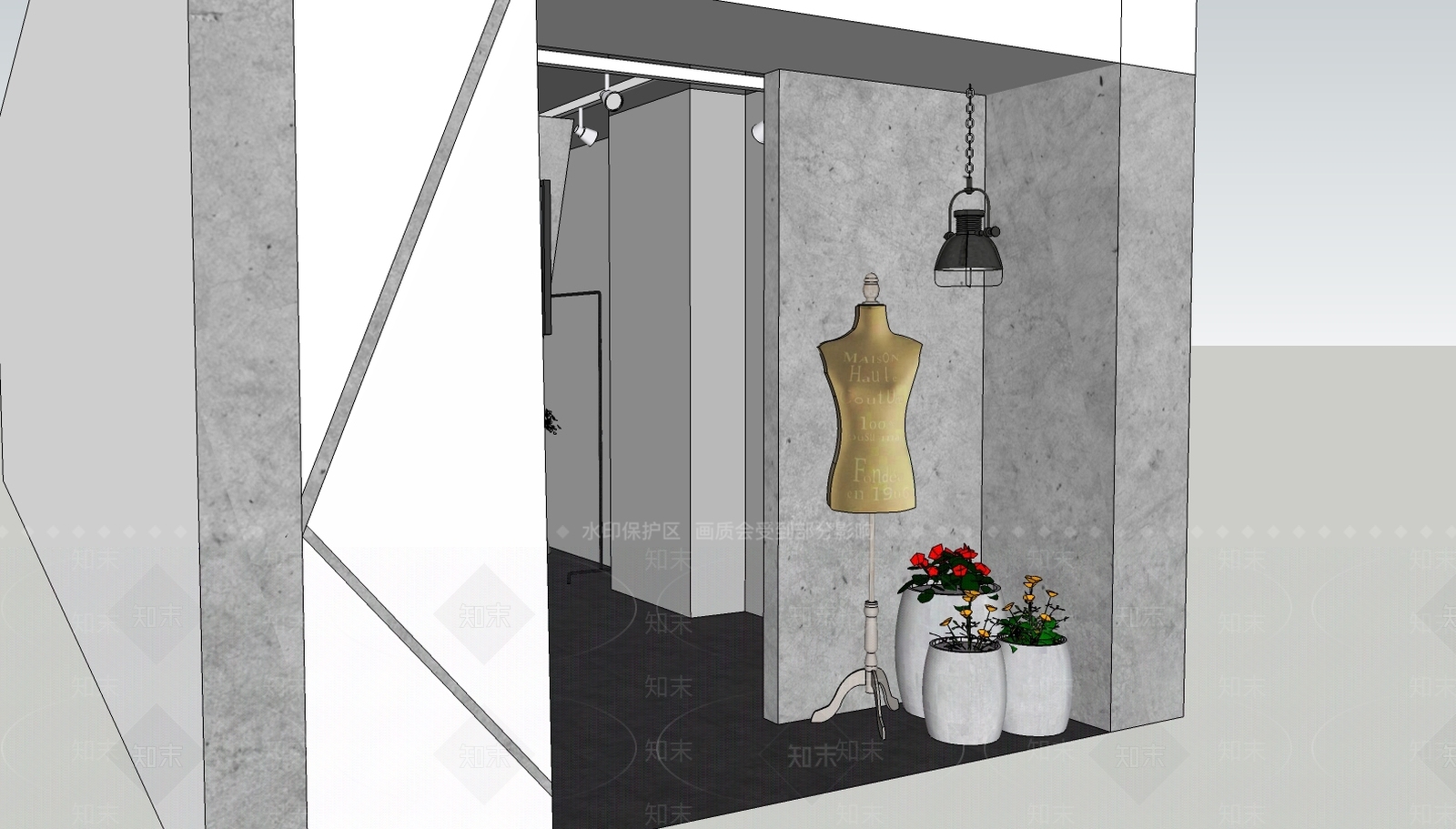 北欧女装展厅SU模型下载【ID:234493309】
