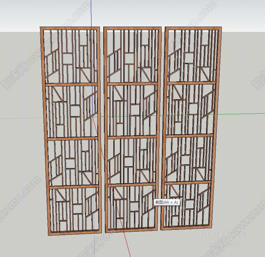 屏风、雕花隔断中式SU模型下载【ID:725708092】