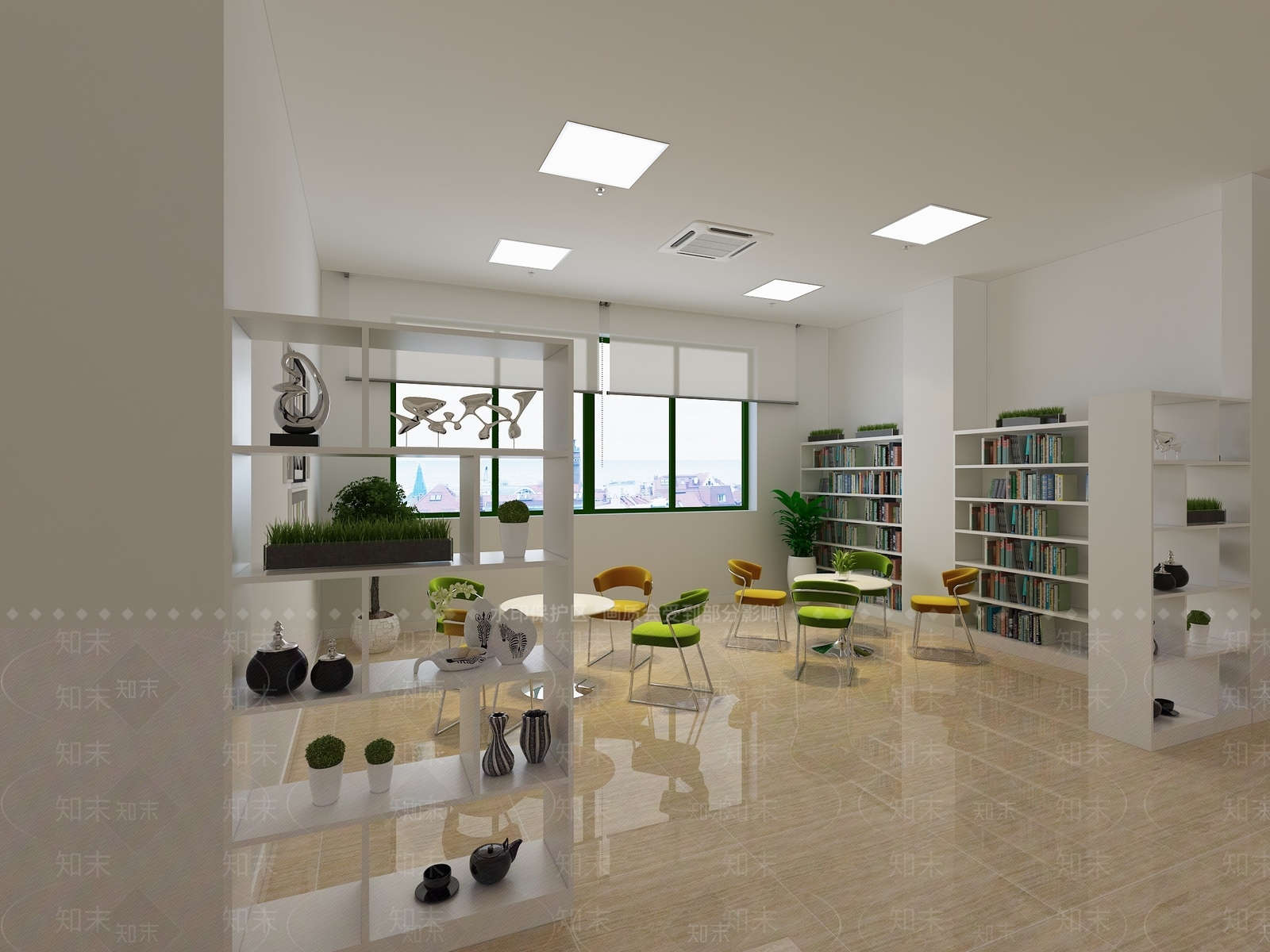 现代社区读书室3D模型下载【ID:833372230】