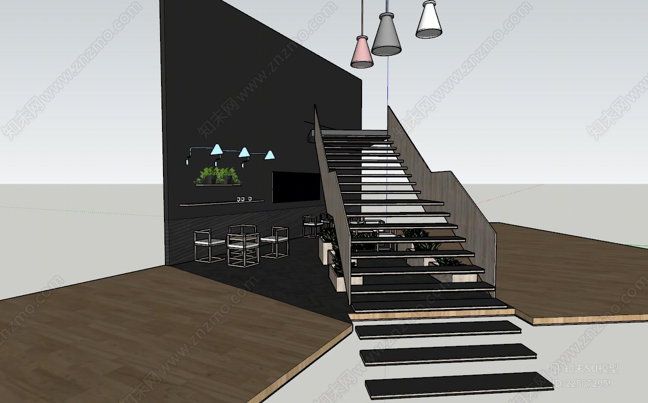 精美楼梯模型可以用到很多地方SU模型下载【ID:225872959】
