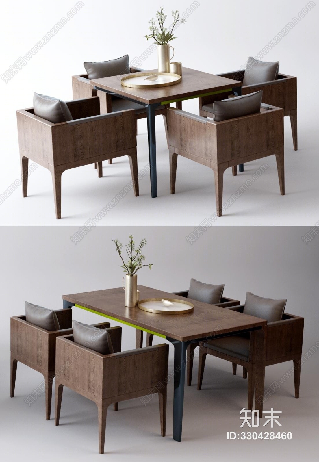 工业风火锅店桌椅3D模型下载【ID:330428460】