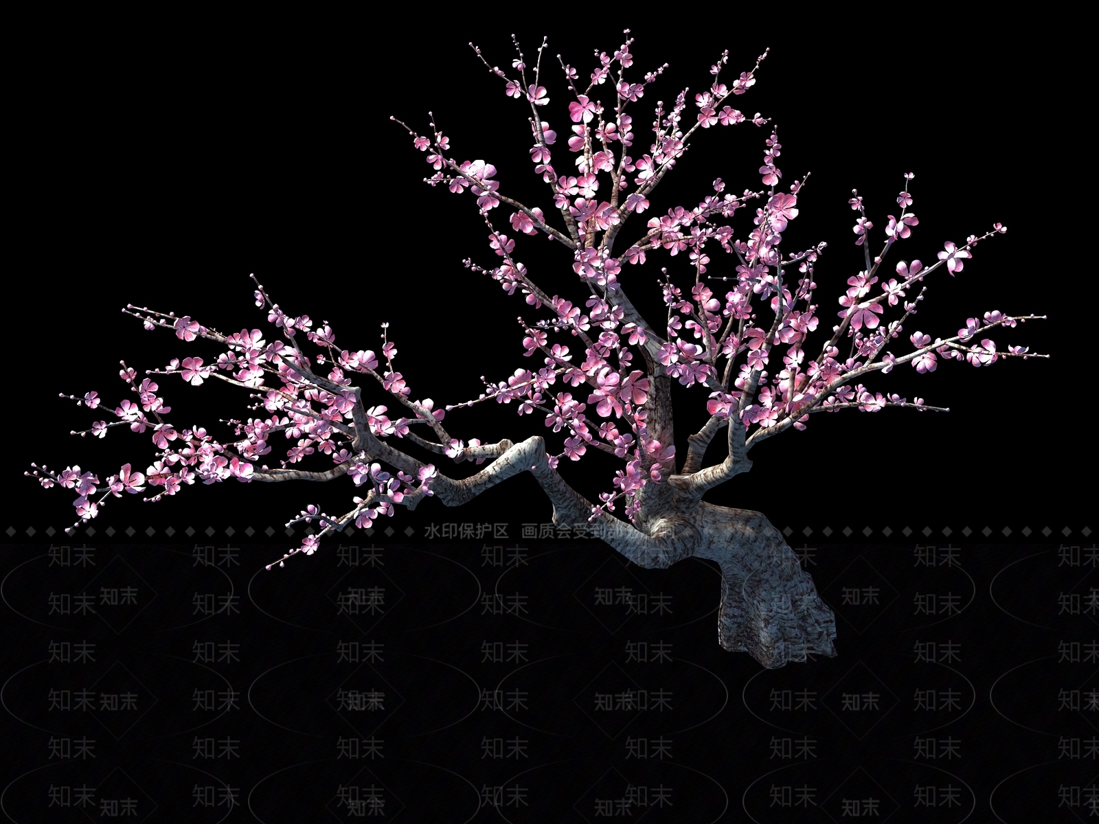 现代桃树3D模型下载【ID:334803616】