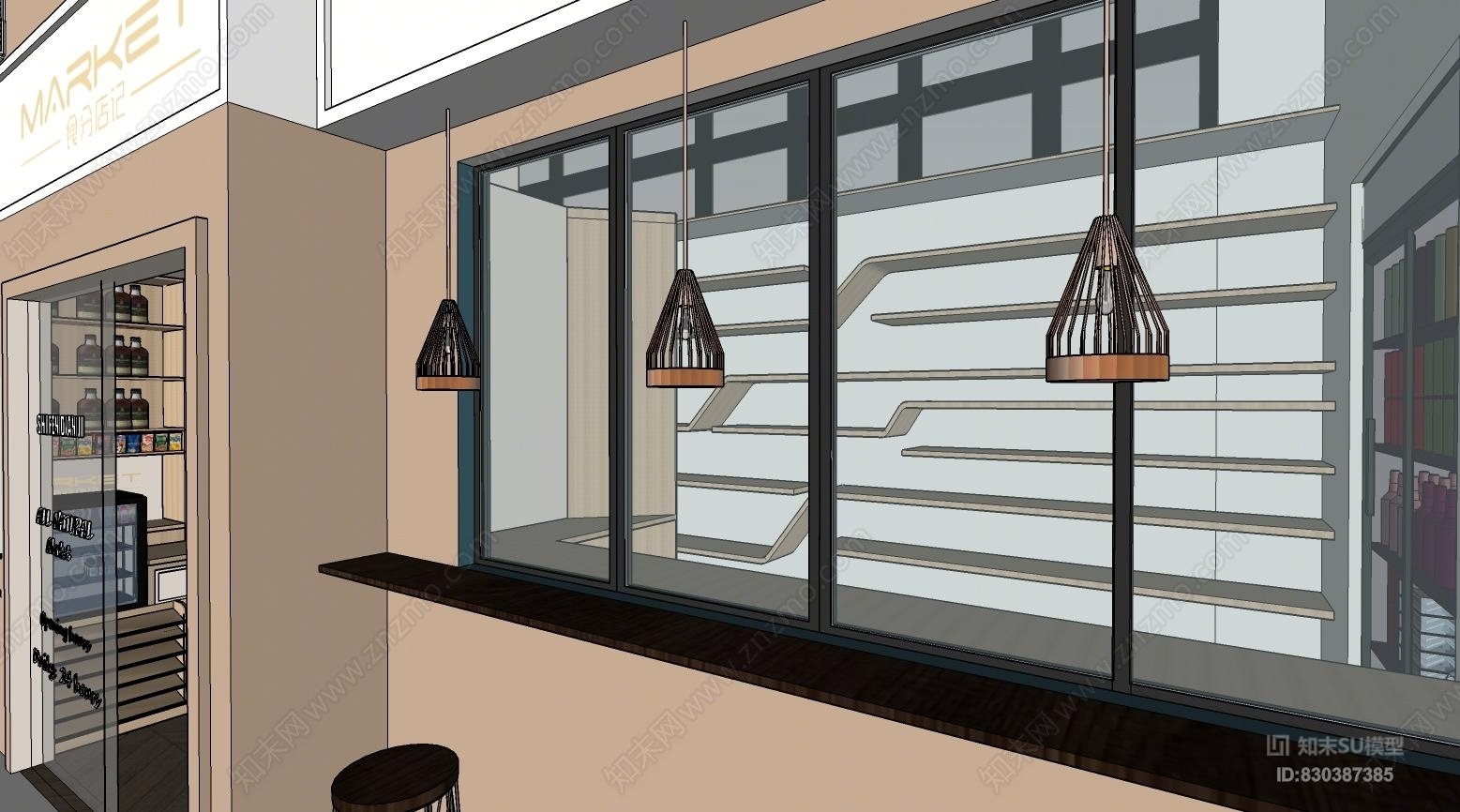 网红便利店SU模型下载【ID:830387385】