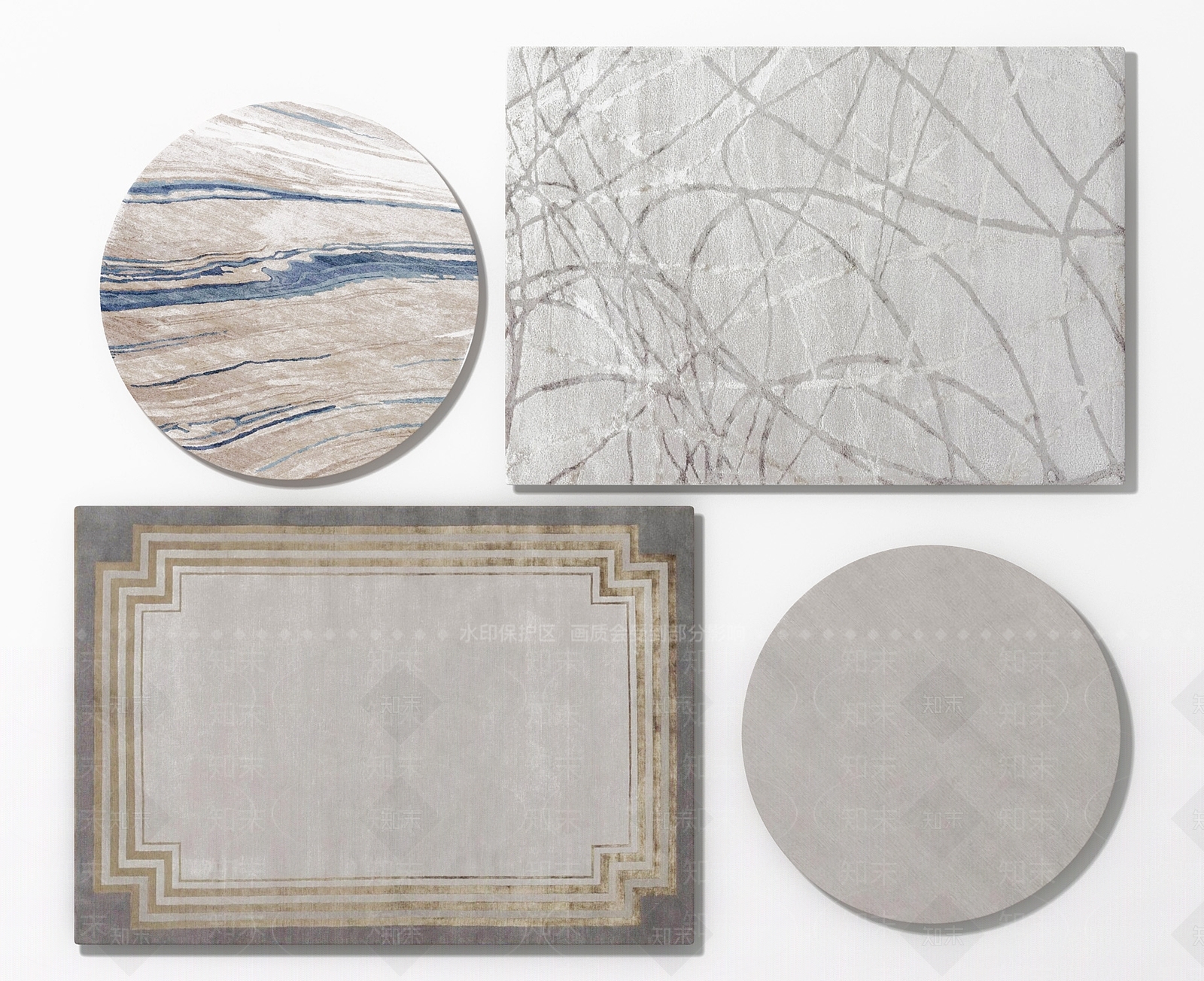 现代地毯组合模型3D模型下载【ID:432754091】