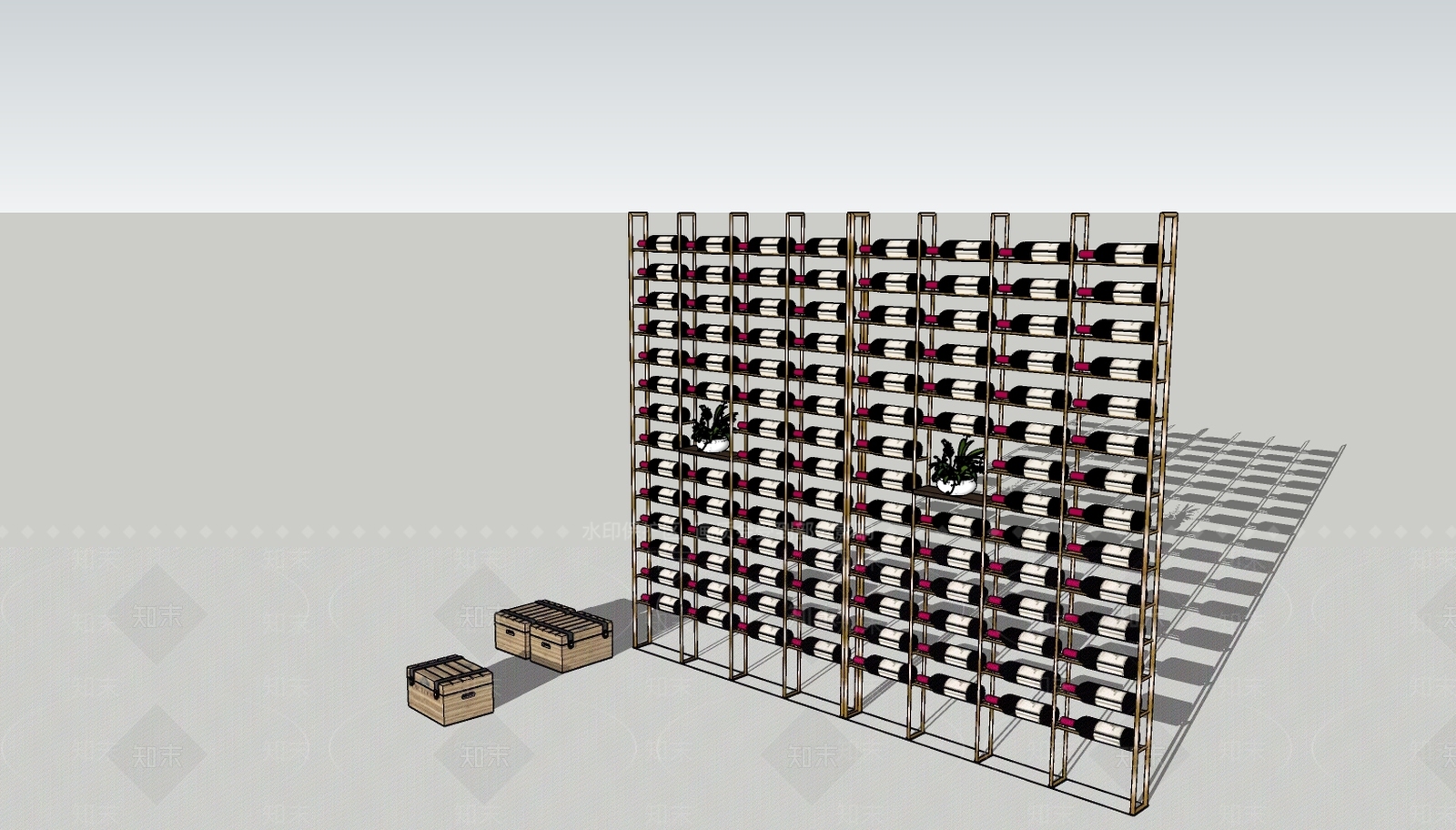 现代红酒架子SU模型下载【ID:932500597】