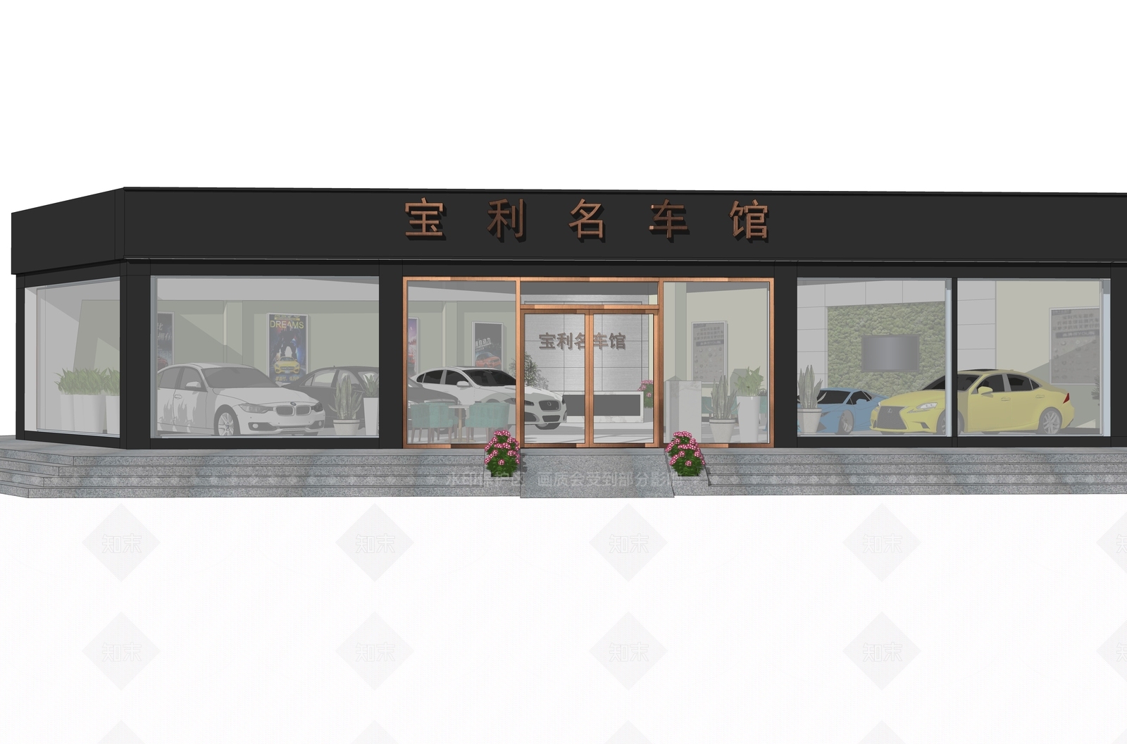 现代4S店汽车展厅SU模型下载【ID:232933511】