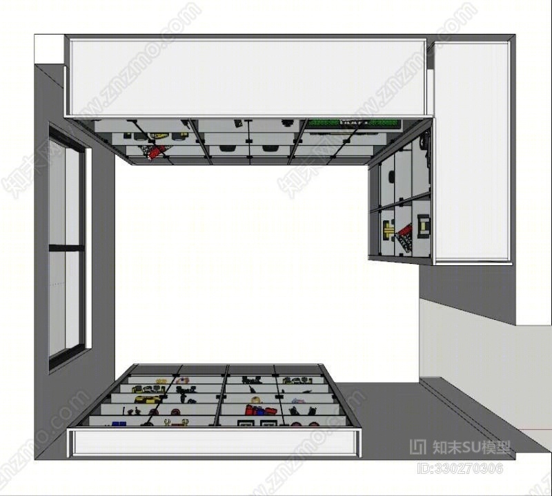 乐高玩具展示柜冰箱SU模型下载【ID:330270306】