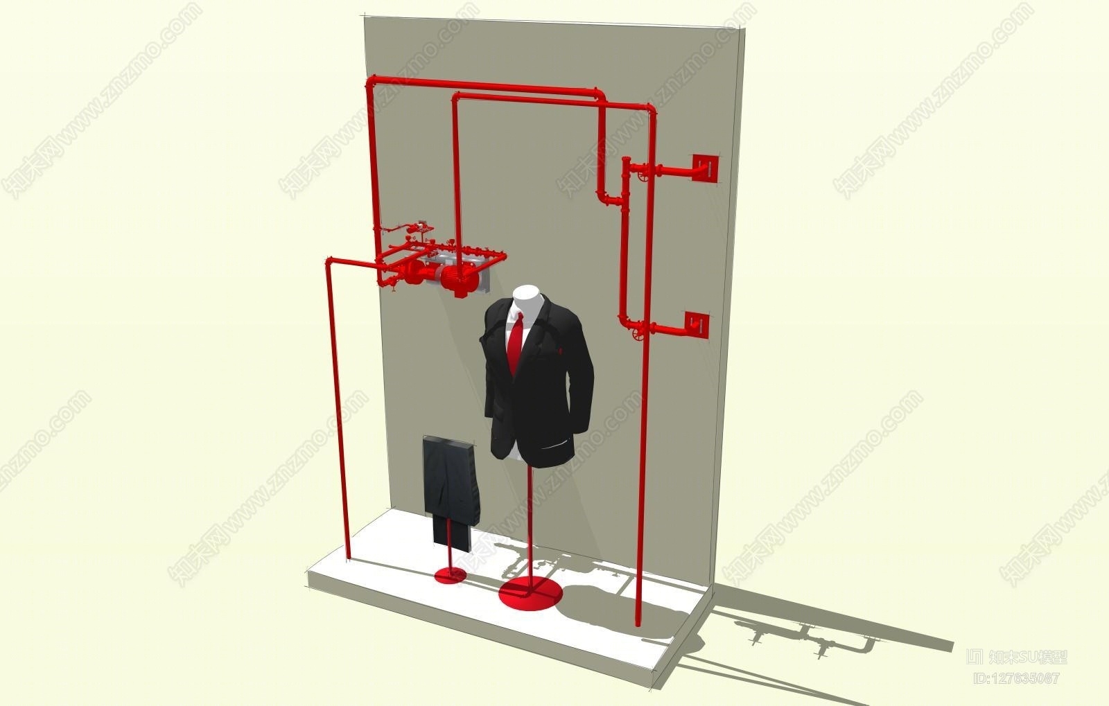 现代男装橱窗设计SU模型下载【ID:127635087】