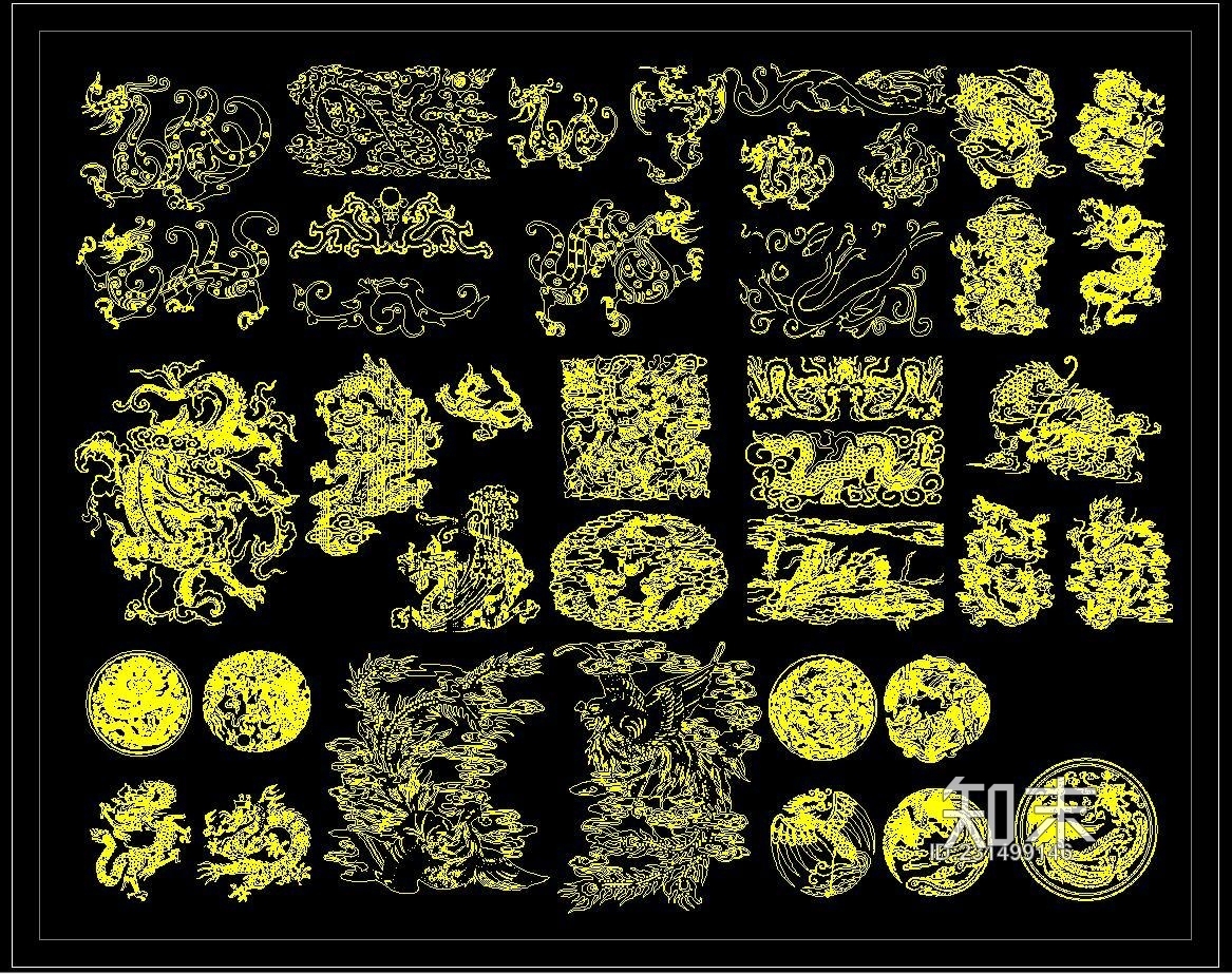 中国传统CAD龙凤施工图下载【ID:231499146】