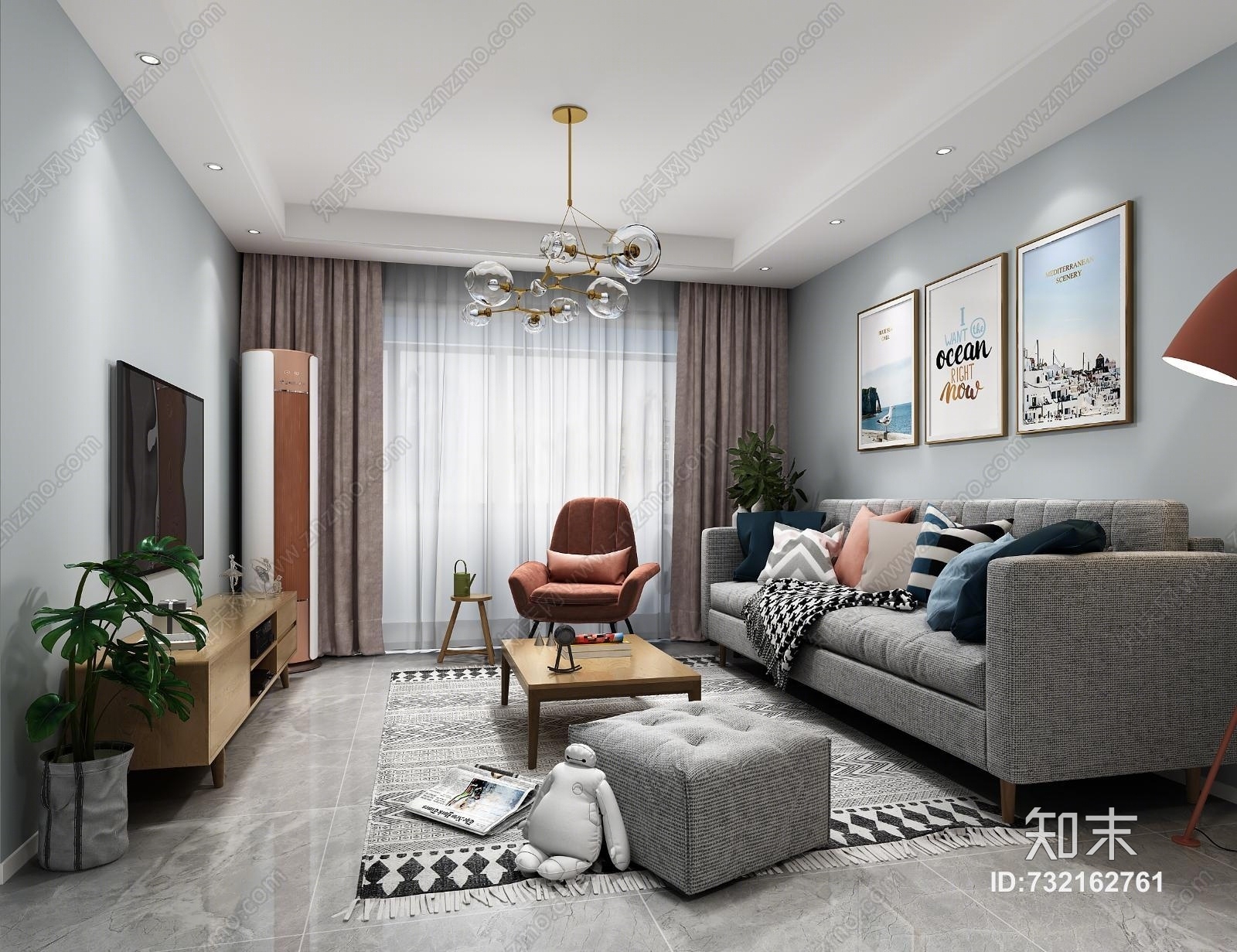 北欧客餐厅高清大图3D模型下载【ID:732162761】