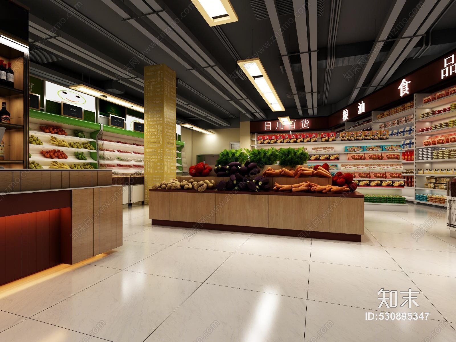 工业风工装超市3D模型下载【ID:530895347】