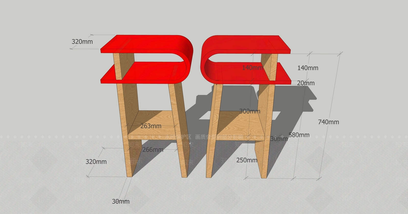 现代风原创吧登鼓SU模型下载【ID:832462801】